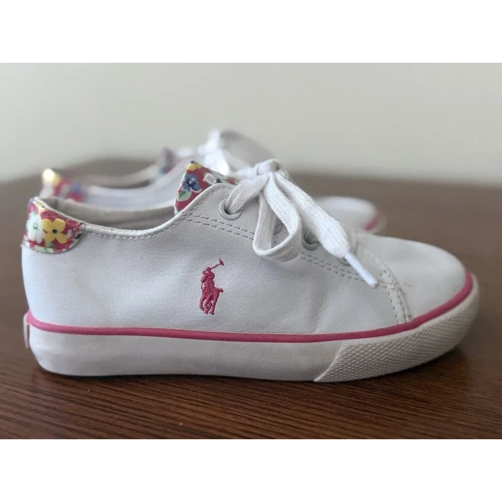 Polo Ralph Lauren Fantor III White Shoes Kids Girls Toddler Size 10